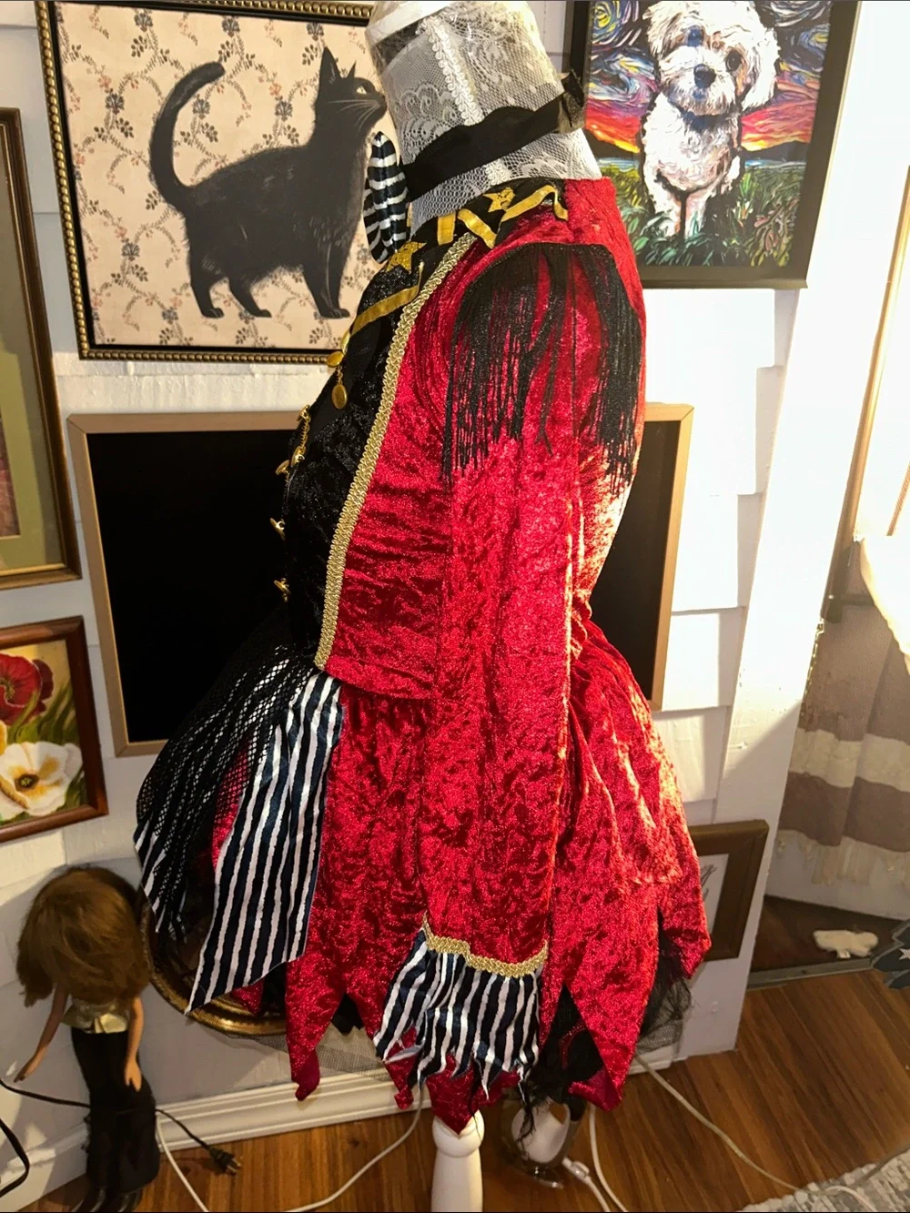 Spirit Red and Black Ringmaster Girl's Costume with Gold Trim